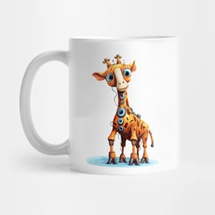 Cartoon giraffe robots. T-Shirt, Sticker. Mug